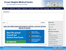 Tablet Screenshot of crownheightsmedicalcentre.co.uk